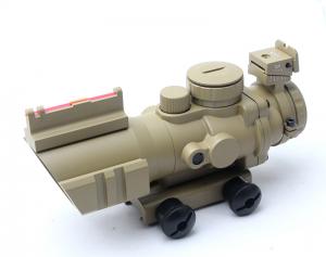 4x32 光纖導軌分劃板抗震瞄準鏡彩盒 小海螺沙色